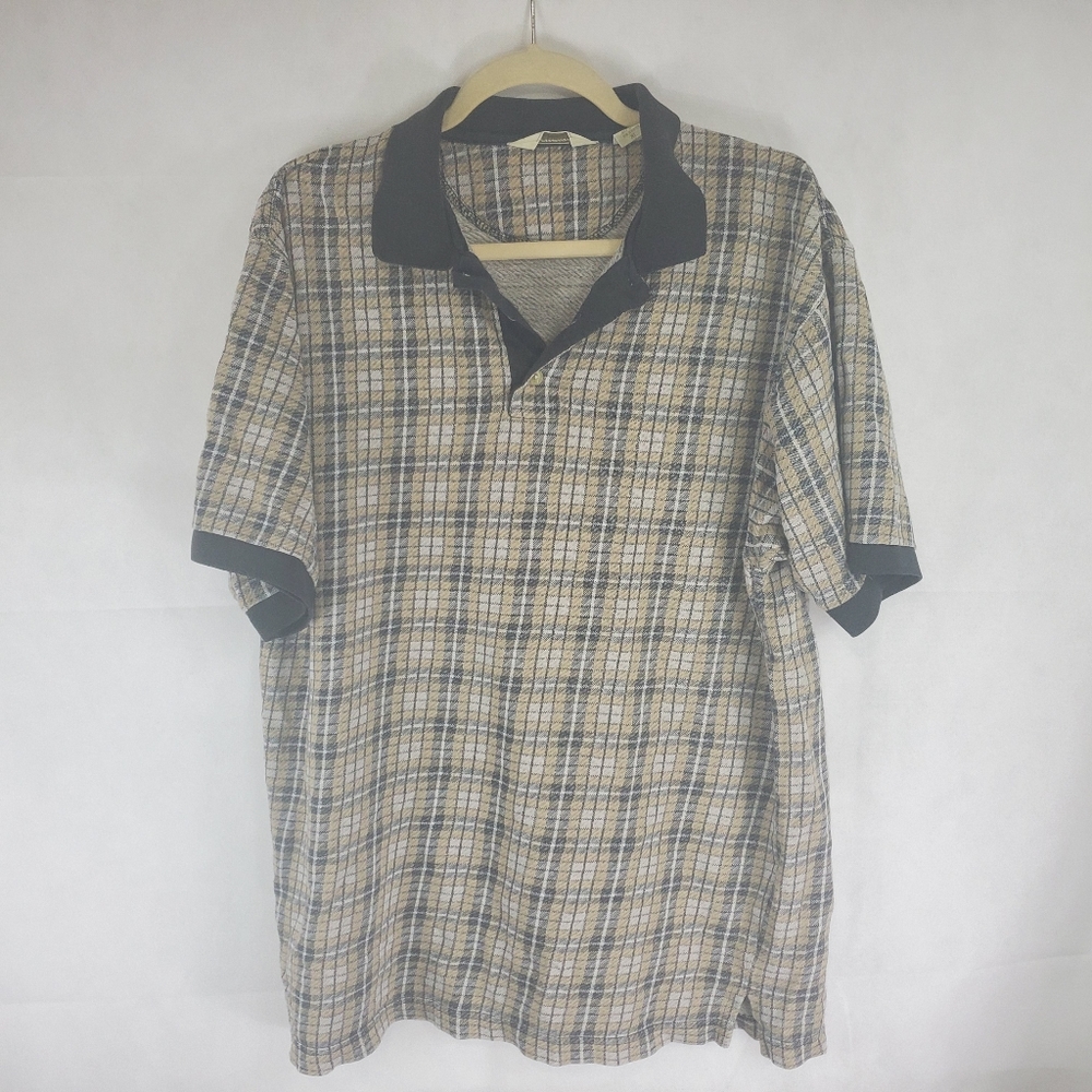 Vintage Tournament Arrow Square Pattern Men Polo